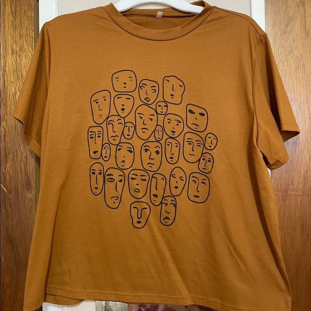 SHEIN Faces T-Shirt Sz 2XL